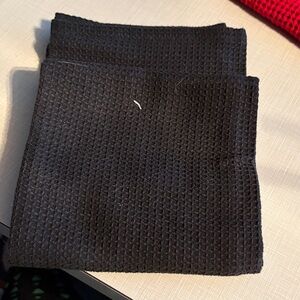 Elegant Black Waffle Knit Kitchen Towel
